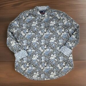 Robert Graham Shirt Mens XL Blue Paisley Classic Fit Long Sleeve Button Cotton